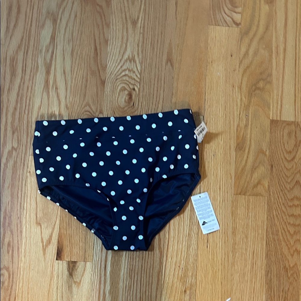Classic Navy Polka Dot Women's Swim Bottoms